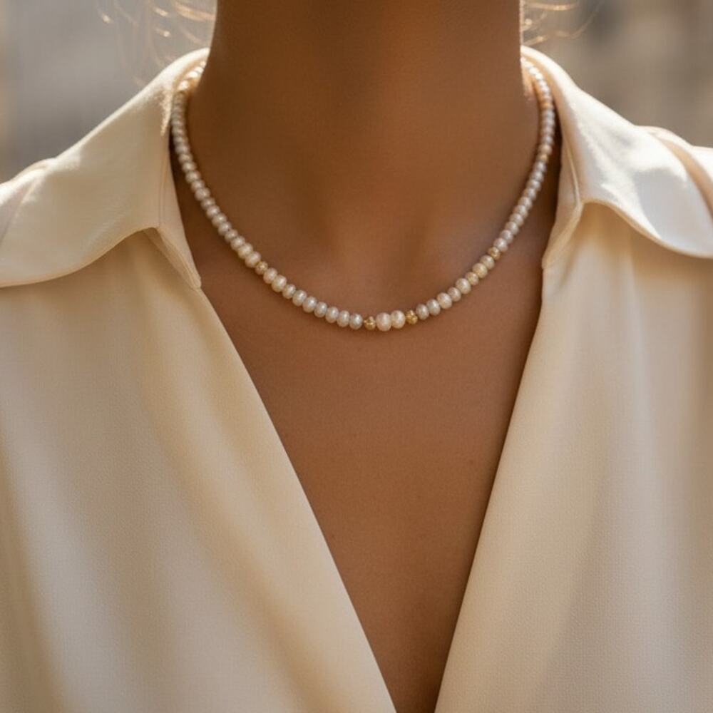 Vintage Monet Multicolor Faux Pearl Necklace Gold Tone Box Clasp 15”